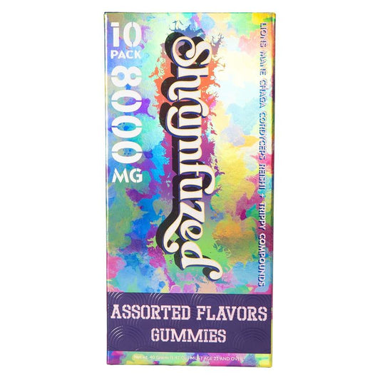 Shrumfuzed - Proprietary Nootropic Gummy 8000mg - Lion's Mane, Reishi, Chaga, and Cordycep Nootropic Tripee Mushroom Blend (10, Assorted)